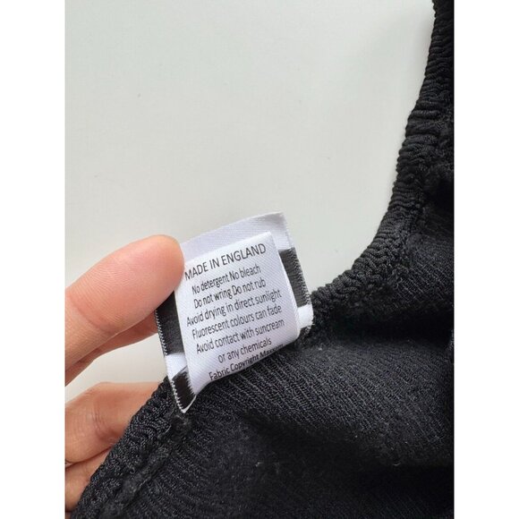 HUNZA G Grace Black Stretch Crinkled Finish Off Shoulder Bodycon Dress, One Size - Picture 10 of 11